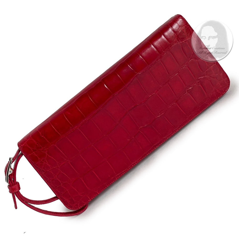Coach Alligator Clutch Bag #8389 Italy Limited Edition Red Genuine Alligator HTF